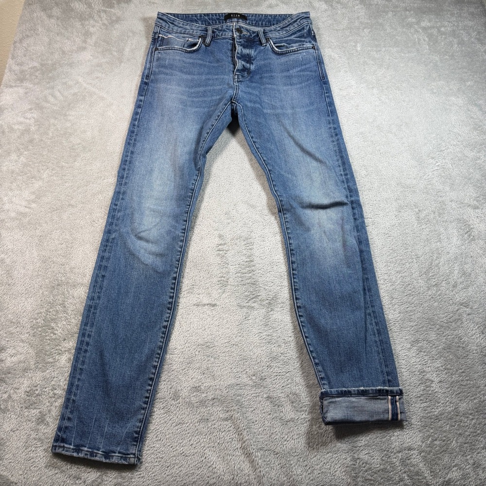 Neuw Selvedge Jeans Mens 33x31 (Tag 32x32) Blue Iggy Skinny Denim Stretch